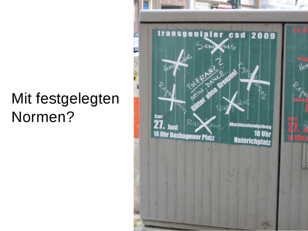 Mit festgelegten Normen?